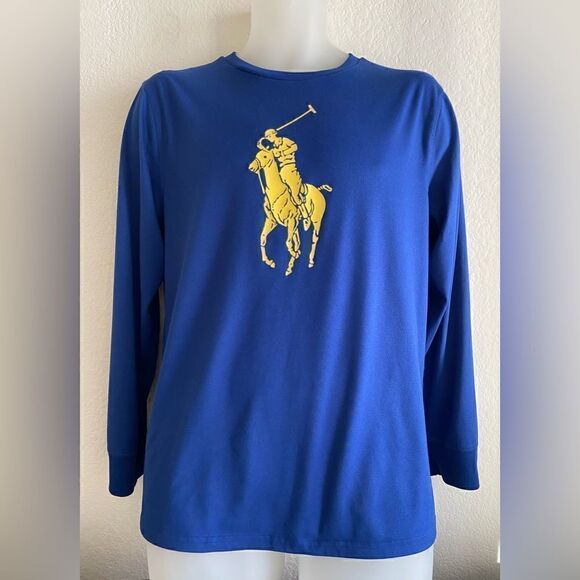Polo Ralph Lauren Proformance Boys XL 18-20 Big Pony long sleeve T Royal Blue - Picture 1 of 9